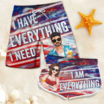 Custom Name Funny Matching Couple Gifts - Personalized Couple Beach Shorts