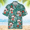 Christmas Floral Pattern - Dog & Cat Personalized Custom Unisex Hawaiian Shirt - Upload Image, Dog Face, Cat Face - Summer Vacation Gift, Gift For Pet Owners, Pet Lovers