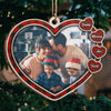 The Love Of Our Family - Personalized Custom Heart Shaped Wood Photo Christmas Ornament - Upload Image, Gift For Family, Christmas Gift