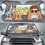 Custom Name Dog Family Gifts for Pet Lovers - Personalized Auto Sunshade