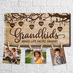Custom Photo Grandkids Gifts for Grandparents - Personalized Photo Display Board