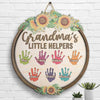 Grandma's Little Helpers - Personalized Shaped Wood Sign - Gift For Grandma, Grandparents