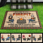 Custom Name Fire Pit Gifts for Couples - Personalized Doormat