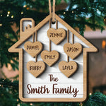 Custom Name Christmas Family Gifts - Personalized 2 Layers Ornament