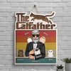 The Catfather - Personalized Shaped Wood Sign - Gift For Dad