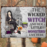 Custom Name Wicked Witch Halloween Decor - Personalized Metal Sign