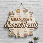 Custom Name Grandma's Sweet Treats Gifts for Grandmothers - Personalized Wood Sign