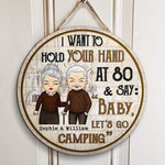Custom Name Camping Couple Gifts - Personalized Wood Sign