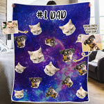 Custom Pet Photo Cat and Dog Gifts for Dad - Personalized Blanket