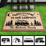 Custom Name Camping Campsite Decor - Personalized Doormat