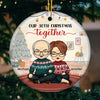 Another Joyous Christmas Together - Personalized Custom Round Shaped Ceramic Christmas Ornament - Gift For Couple, Husband Wife, Anniversary, Engagement, Wedding, Marriage Gift, Christmas Gift