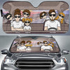 Happy Family Road Trip - Personalized Auto Sunshade - Gift For Couples, Husband Wife