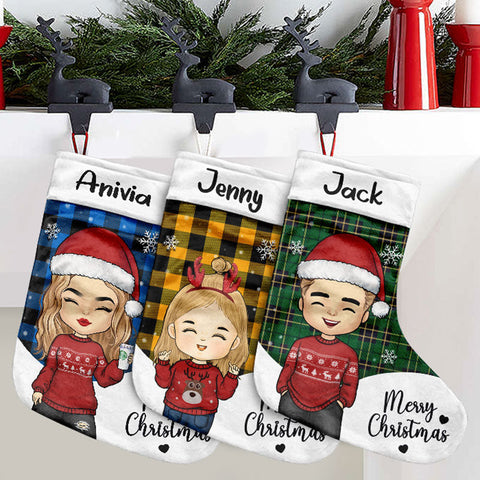 Custom Name Christmas Character Gifts for Kids - Personalized Christmas Stocking