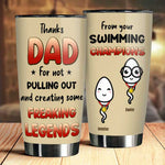 Custom Funny Swimming Champion Gifts for Dad - Personalized Tumbler