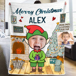 Custom Photo Christmas Elf Gifts for Kids - Personalized Blanket