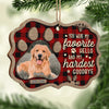 Favorite Hello And Hardest Goodbye - Personalized Custom Benelux Shaped Wood Photo Christmas Ornament - Upload Image, Memorial Gift, Sympathy Gift, Christmas Gift