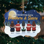 Custom Name Brothers & Sisters Christmas Gifts - Personalized Ornament