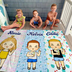Custom Name Cartoon Character Gifts for Kids - Personalized Beach Towel