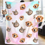 Custom Pet Photo Cat and Dog Gifts for Pet Lovers - Personalized Blanket