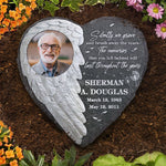 Custom Photo Memorial Angel Garden Decor - Personalized Memorial Stone