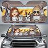Family Road Trip With Rabbit - Personalized Auto Sunshade - Gift For Couples, Husband Wife