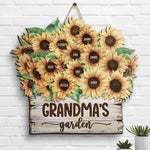 Custom Name Sunflower Grandma Gifts - Personalized Wood Sign