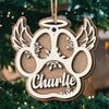 My Beloved Fur Baby - Personalized Custom Paw Shaped 2 Layered Wood Christmas Ornament - Memorial Gift, Sympathy Gift, Christmas Gift