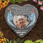 Custom Photo Angel Memorial Garden Decor - Personalized Memorial Stone