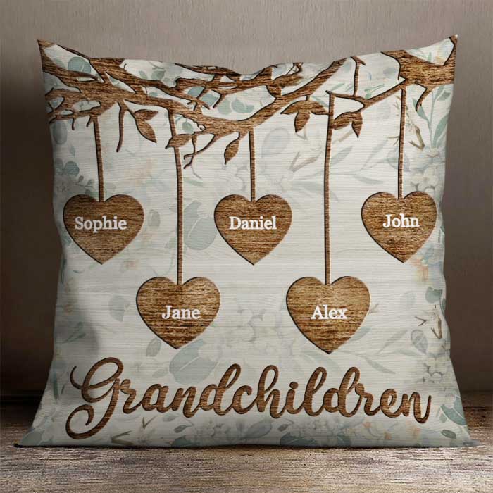 Grandchildren Make Life Grand - Gift For Grandma, Personalized Pillow (Insert Included)