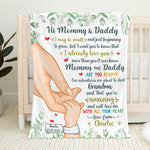 Custom Name New Baby Gifts for Mommy and Daddy - Personalized Blanket