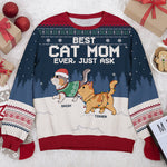 Custom Name Christmas Gifts for Cat Moms - Personalized Sweatshirt