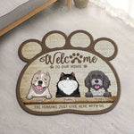 Custom Pet Name Paw Print Pet Lover Home Decor - Personalized Shaped Doormat