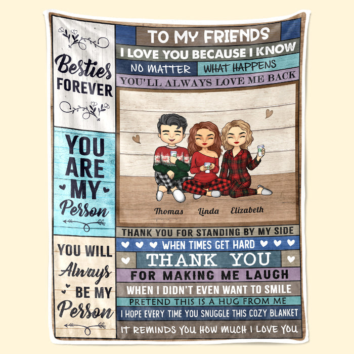 Custom Name Best Friend Gifts for Women - Personalized Blanket