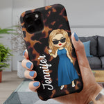 Custom Name Leopard Print Gifts for Women - Personalized Phone Case