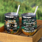Custom Name Camping Gifts for Couples - Personalized Wine Tumbler