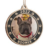 Have A Furry Merry Christmas - Personalized Custom Round Shaped Wood Photo Christmas Ornament - Upload Image, Gift For Pet Lovers, Christmas Gift