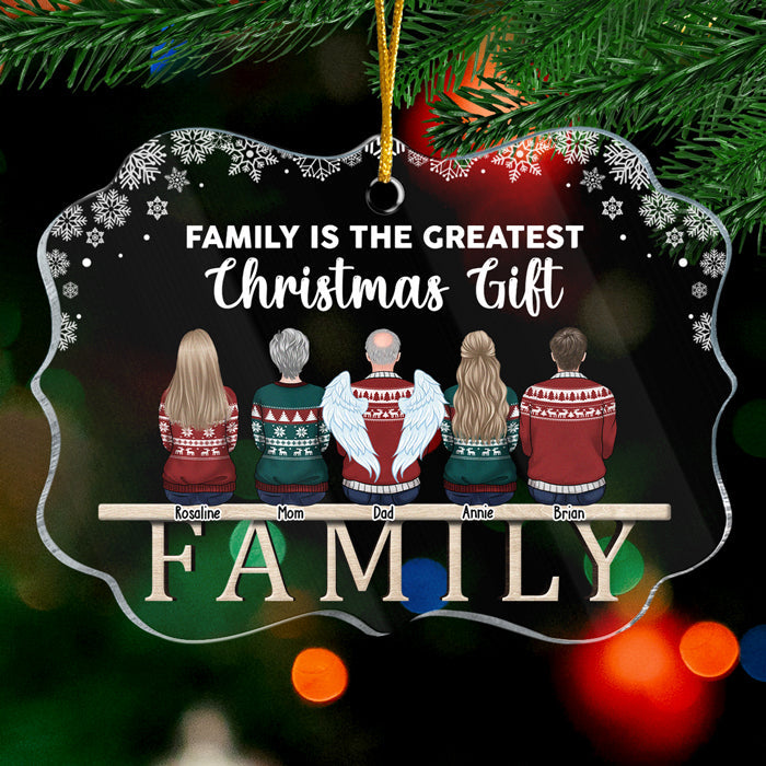 The Greatest Christmas Gift In Life Is Family - Personalized Custom Benelux Shaped Acrylic Christmas Ornament - Gift For Family, Christmas Gift