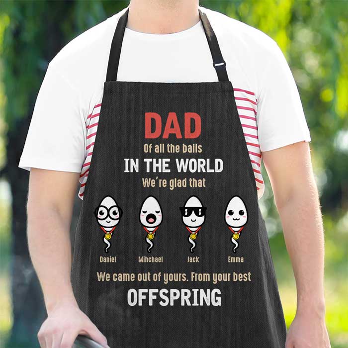 Custom Name Funny Gifts for Dad - Personalized Apron