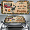 Super Sexy Camping Lady - Personalized Auto Sunshade - Gift For Bestie
