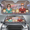 Couple Driving & Kids - Personalized Auto Sunshade - Gift For Couples, Husband Wife