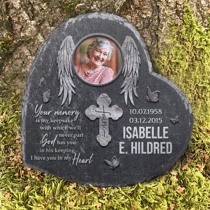 Custom Photo Memorial Angel Decor - Personalized Memorial Stone