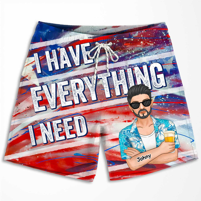 Custom Name Funny Matching Couple Gifts - Personalized Couple Beach Shorts