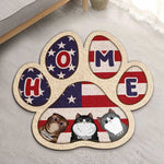 Custom Name Patriotic Cat Home Decor - Personalized Shaped Doormat