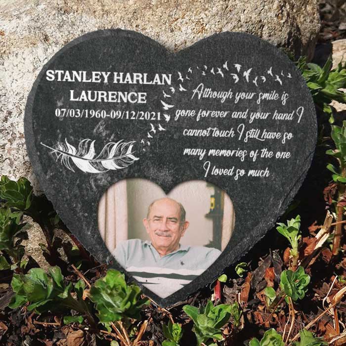 Custom Photo Memorial Garden Tribute - Personalized Memorial Stone