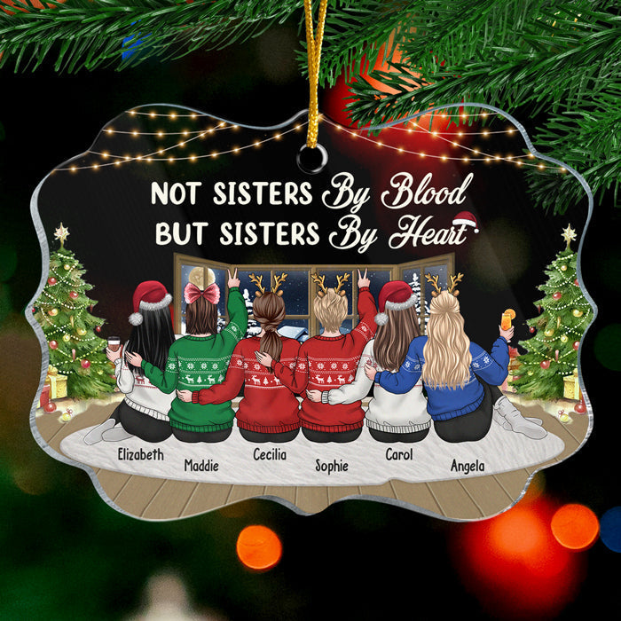 Sisters By Heart - Personalized Custom Benelux Shaped Acrylic Christmas Ornament - Gift For Bestie, Best Friend, Sister, Birthday Gift For Bestie And Friend, Christmas Gift