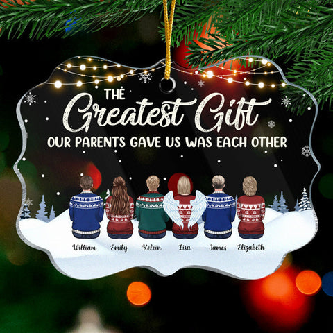 Custom Name Christmas Family Gifts for Parents - Personalized Ornament