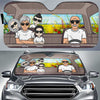 Happy Family Road Trip - Personalized Auto Sunshade - Gift For Couples, Husband Wife