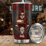 Custom Name Gothic Skull Gifts for Women - Personalized Tumbler