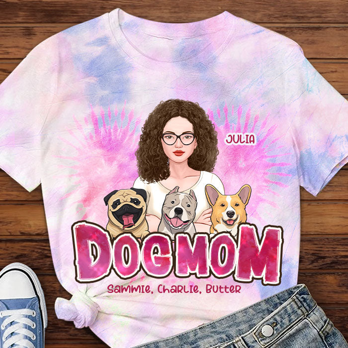 Custom Name Dog Mom Gifts for Women - Personalized AOP T-Shirt