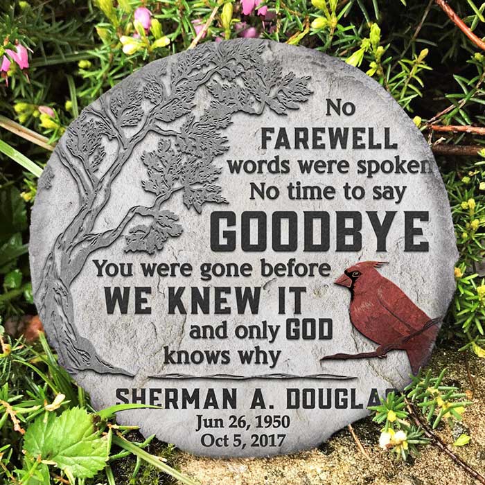 Custom Name Memorial Garden Tribute - Personalized Memorial Stone